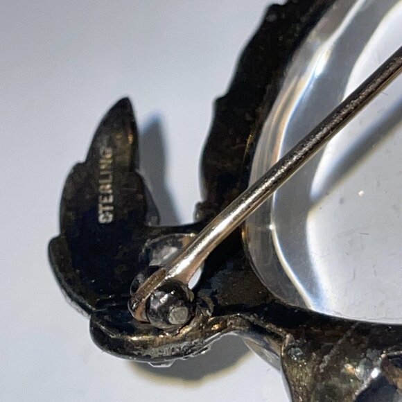 Crown Trifari Alfred Philippe Sterling Silver Jelly Belly Turtle Brooch Pin Read - Picture 12 of 16